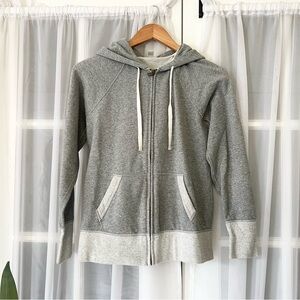 J. Crew Women's Zip-Up Heather Gray/Grey Colorblock Tonal Hoodie Sz XS